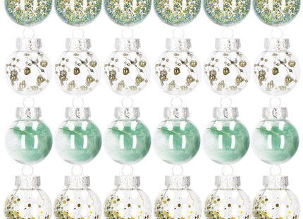 Kerstballen | Transparant | 24 Stuks | 5 cm | Groen