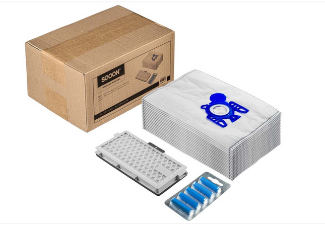 SQOON® Stofzuigerzakken + HEPA Filter geschikt voor Miele Miele Complete C2, Complete C3, Compact C1 en Compact C2, S4 series - HEPA Model SF-HA 50, 9917730
