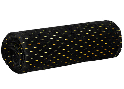 Plaid | Sprei | Deken | 220 x 200 cm | Pluche | Zwart/ Goud