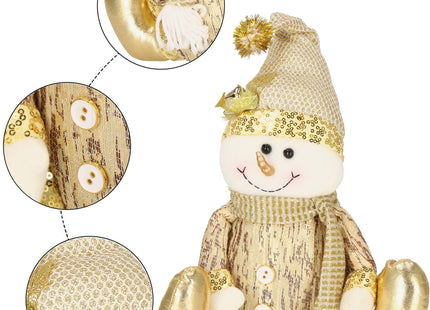 Sneeuwpop - Kerstversiering - Goud - 38 cm