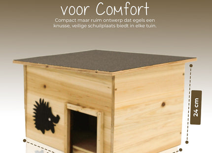 Egelhuis - Egelschuilhuis - Winterverblijf - Weerstbestendig - Hout - 40x32x24 cm