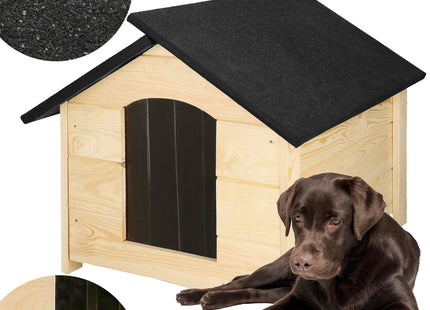 Hondenhok - Hondenhuis - Dog House - Geïsoleerd - Voor Buiten - Weersbestendig  - Hout - Zwart