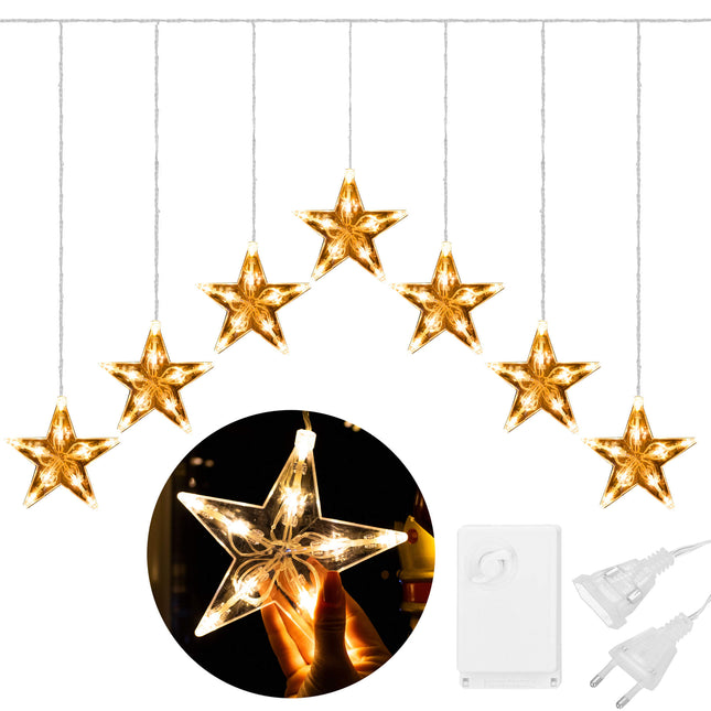 Lichtgordijn | IJspegel Verlichting | Inclusief USB En Afstandsbediening | 70 LED | Warm Wit | Sterren
