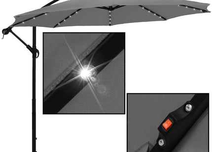 Parasol | LED | Parasols | Kantelbaar | Met Ventilatie | Grafiet | Ø300 cm