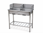 Muntel® Camping Tafel Met Gootsteen - Buitenkeuken - RVS - Hoogteverstelbaar - Met Wasbak -  100x 50,5x 87 Cm