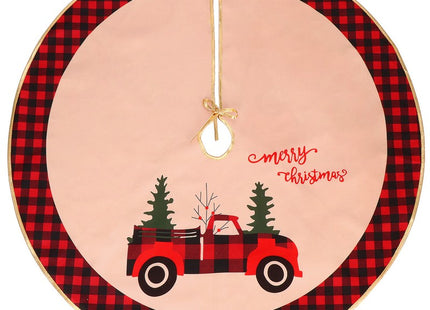 Kerstboomrok | 91 cm | Rood/Zwart/Geruit