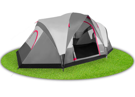 Tunneltent | Kampeertent | Tent | Waterdicht | Klamboe | Hoes | 6 Persoons | Grijs | 450 x 215 x 180 cm