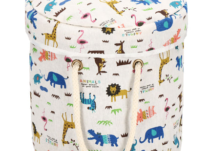 Opbergmand - Speelgoedmand - Kledingmand - Organizer - Deksel - Handvatten -  Animals - Multicolor