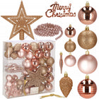 Kerstballen & Piek | 51 Stuks | Roze/Rosé/Goud