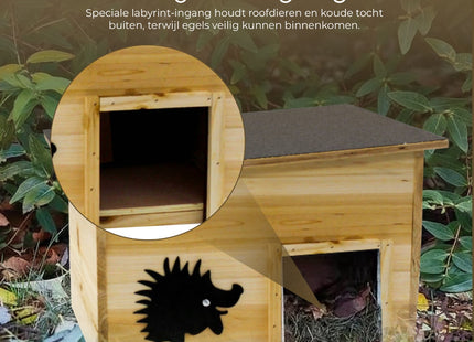 Egelhuis - Egelschuilhuis - Winterverblijf - Weerstbestendig - Hout - 40x32x24 cm