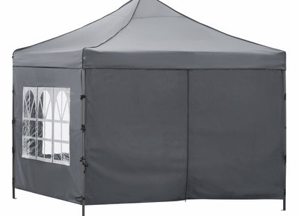 Partytent - 300x300xcm - Hoogte Verstelbaar - PVC - Polyester - Harmonica- Frame -Donkergrijs