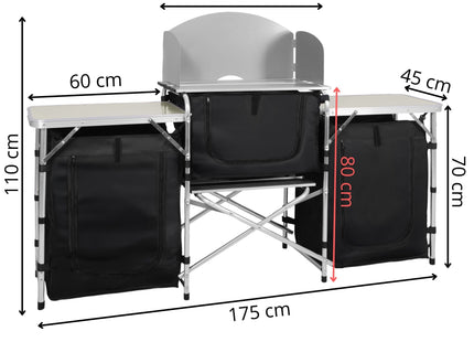 Outdoor Keuken - Kampeerkitchen -  Campingkeuken - Reiskeuken - Draagtas - Opvouwbaar - 175x45x110 cm