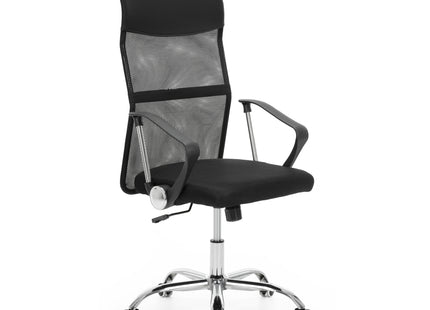 Springos® Bureaustoel Zwart – Verstelbare Draaistoel met Armleuningen – Mesh Rugleuning – 5 Zwenkwielen – Maximaal 120 kg