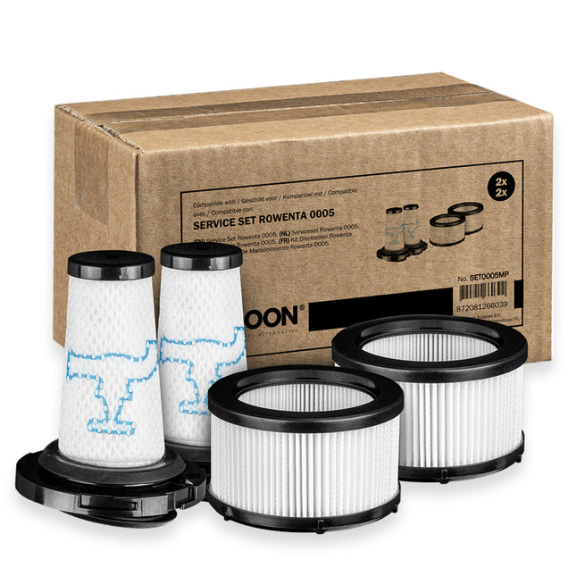 SQOON® Filterset geschikt voor Rowenta X-Force Flex 9.60 Series - Gelijk aan model: ZR009010 & ZR009012 - Vervangt pre- en post-motorfilters - Voor optimale stofzuigerprestaties