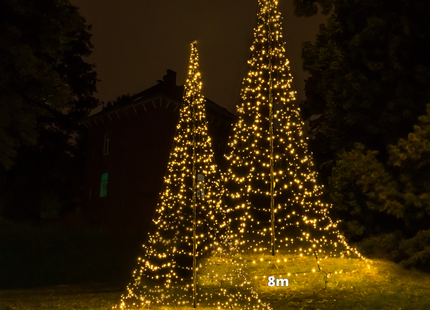 Galaxy LED Kerstboom - Vlaggenmast Verlichting - 8 Meter - Warm wit - 1600 LED