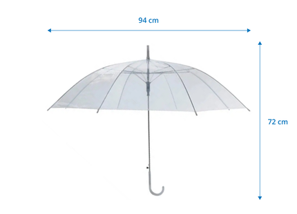 Transparante Paraplu - 4 Stuks - Doorzichtig - Voor Volwassenen - Ø 94 cm