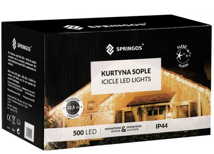 IJspegel Verlichting | 20 m + 2.5 m Snoer | 500 LED | Flash | Koppelbaar | Multicolor