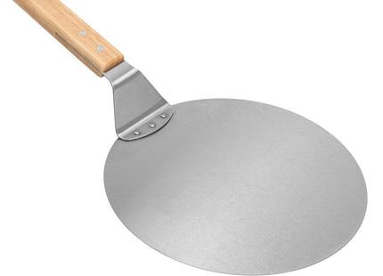 Pizzaschep | Houten handvat | 30 cm | Naturel/Zilver