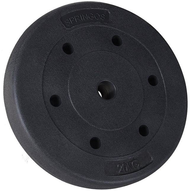 Halterschijf | 1 x 20 kg | Kunststof | Zwart