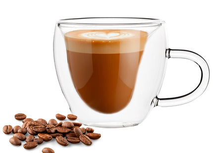 Dubbelwandig glas - Thermisch glas - Koffieglas - Thee glas - Warme en Koude dranken -220 ML