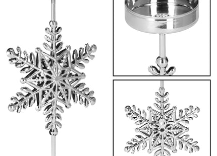 Kandelaar | Kaarshouder | Lichtkaarshouder | Sneeuwvlok | Zilver