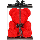Rozen Beer | Rozenbeer | Rose Bear | Rozen Teddybeer | Liefde | Inclusief Giftbox | 68 x 50 x 48 cm | Rood / Zwart