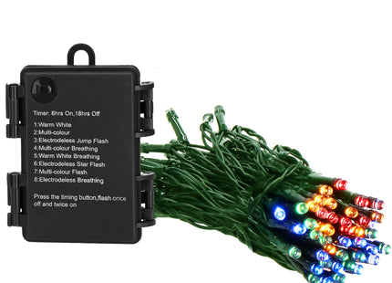 Kerstboomverlichting | met 50 LED Lampjes | 5 M | Multicolor | Programmeur