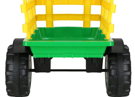 Elektrische Tractor - Elektrische Trekker - 12 V Accu -  Aanhanger - Trailer -  Aangedreven - Afstandsbediening - Kunststof - Metaal - Zwart - Groen