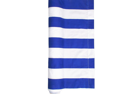 Strand Windscherm Met Stokken | Windscherm Strand | Windscherm Camping | 10 Meter | Blauw/Wit