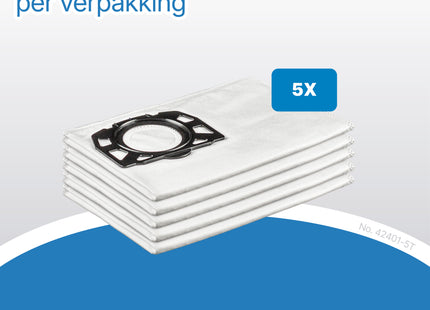 SQOON® Stofzuigerzakken geschikt voor Karcher WD 2 PLUS & WD3 series - KFI 357 - Model 2.863-314.0 - 5 stuks