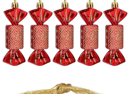 Kersthanger | Kerstsnoepje | Rood | 5 Stuks