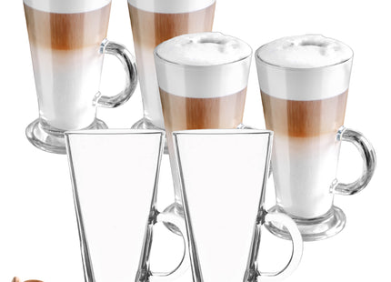 Latte - Dessertglazen Set van 6 - Handvat - 280 ML