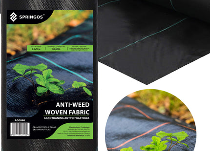 Worteldoek - Anti -Onkruid - Beschermfolie -  90g - 1,1X10M - Zwart