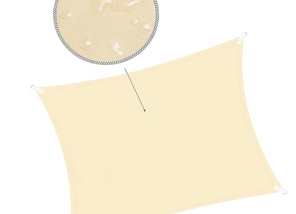 Schaduwdoek | Zonnezeil | Rechthoekig  | 4 x 3 m | 90% Schaduw | Crème | 160 g/m2 |  Polyethyleen