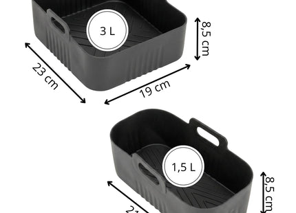 Siliconenvorm Geschikt voor Airfryer -  1,5/3 L - Set van 2 - 220 °C - Siliconen