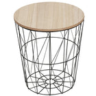 Salontafel | Salontafel Rond | Bijzettafel | 1 Stuk | 35 cm | Zwart/Hout