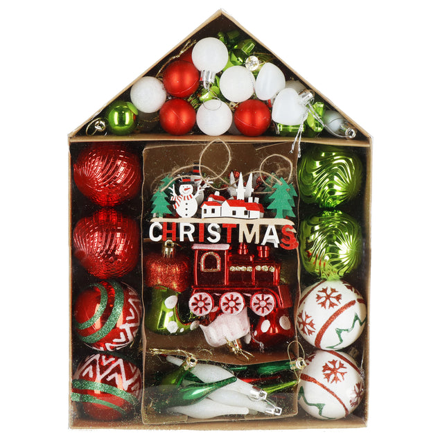 Kerstballen | Kerstdecoratieset | 70 Stuks | Veelkleurig