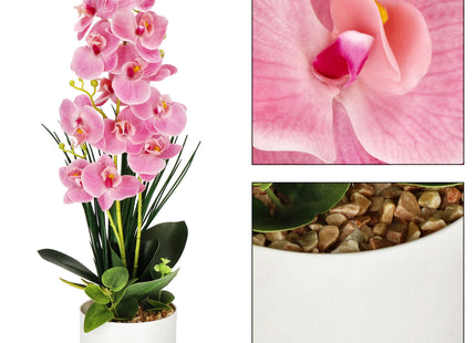 Kunst Orchidee - Kunstplanten -Inclusief Pot - Roze - Decoratief - 56 cm
