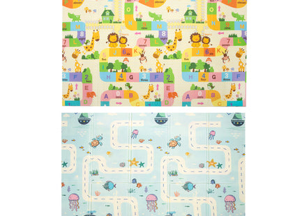 Speelmat | Speelmat Foam | Inklapbaar | 200 x 180 cm | Oceaan | Dierentuin | Educatief