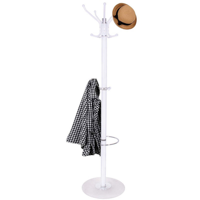 Staande Kapstok | 14 Haken | Garderobe Kapstok | Wit | 176 cm