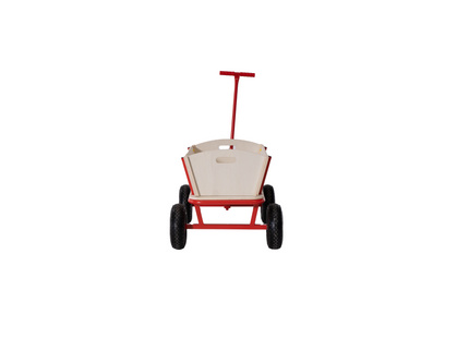 Bolderkar | Houten Bolderkar | Tuinkar | 50 KG | Rood | Naturel