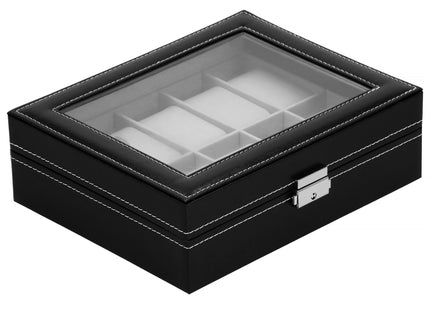 Horlogedoos - Horlogebox - Horlogeopberger  - Zwart - Grijs - 10 Horloges