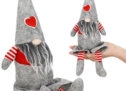 Kerstkabouter - Kerstdwerg - Kerstversiering - Grijs - 37 cm