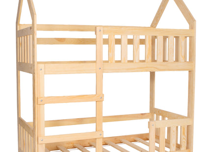 Kinderbed - Stapelbed - Veiligheid - Grenenhout - Trap -  Tot 100 Kg - Lichtbruin - 164 x87x184 cm