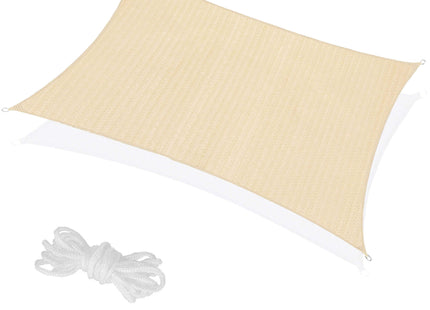 Schaduwdoek | Zonnezeil | Rechthoek | 4 x 3 m | 90% Schaduw | Creme
