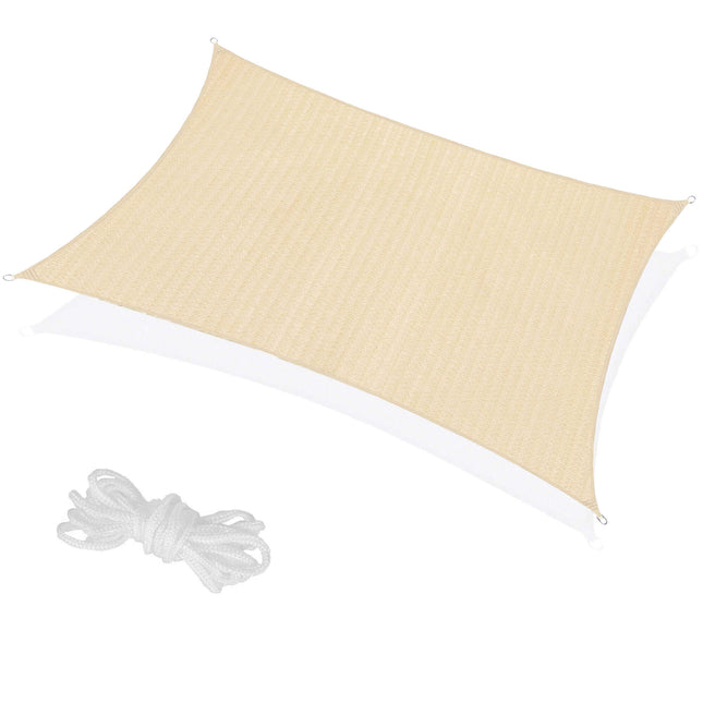 Schaduwdoek | Zonnezeil | Rechthoek | 4 x 3 m | 90% Schaduw | Creme