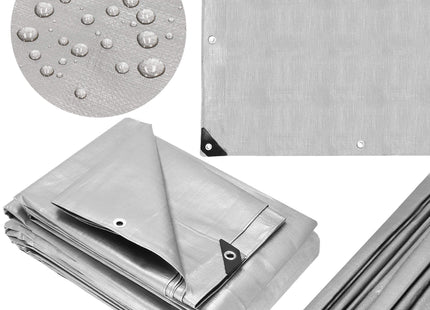 Afdekzeil | Dekzeil | Zeildoek | Waterdicht | PVC | 6 x 8 m | 130 g/m2 | Grijs
