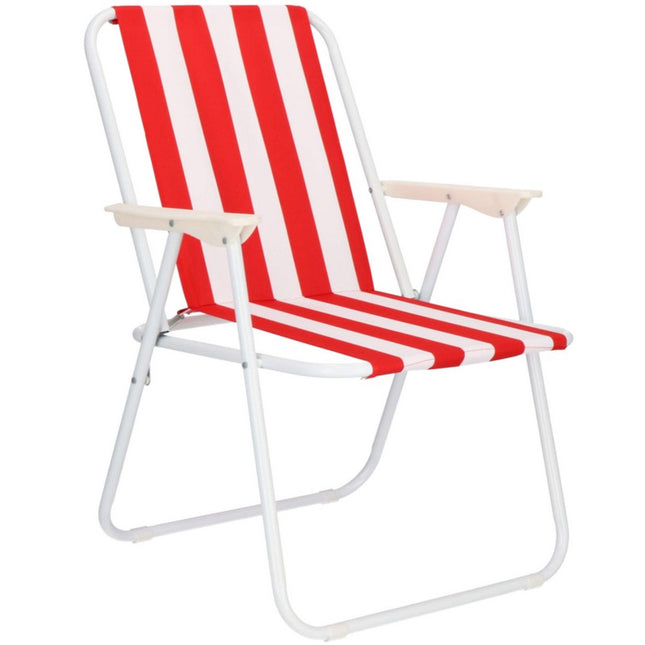 Campingstoel | Inklapbaar | Rood/Wit