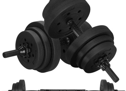 Dumbellset - 30 KG - Halter Verlengstuk - Verstelbaar - Complete Set - Thuis Sporten - Zwart