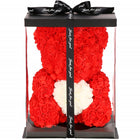 Rozen Beer | Rozenbeer | Rose Bear | Rozen Teddybeer | Liefde | Inclusief Giftbox | 36 x 26 x 26 cm | Rood / Wit